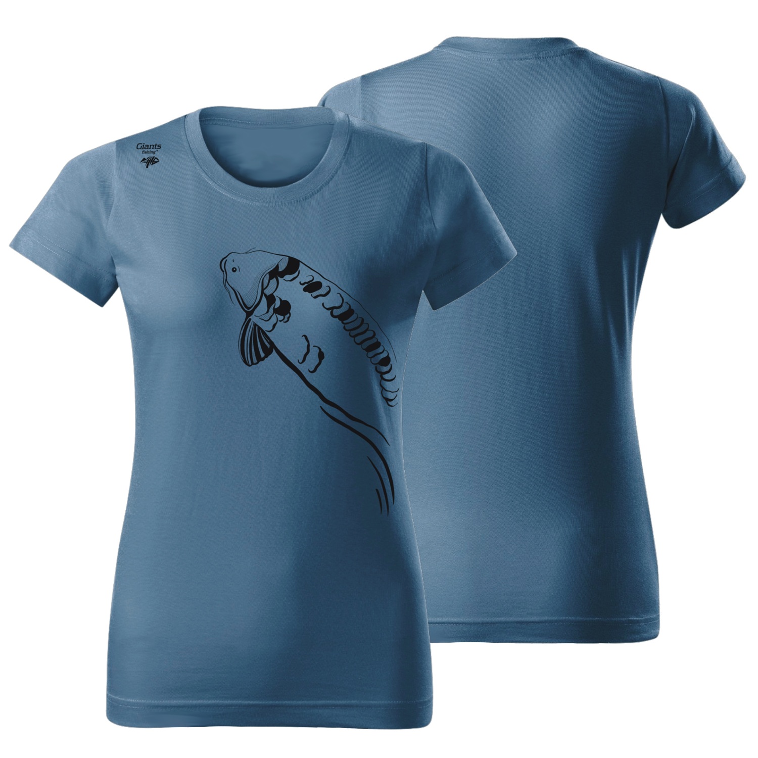 Giants fishing Női kék póló Úszó ponty