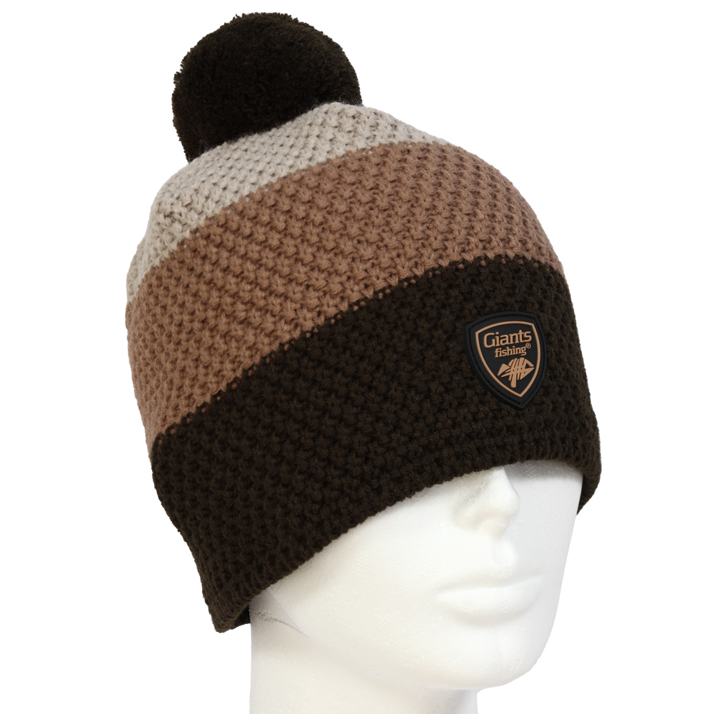 Giants fishing Zimní pánská čepice tříbarevná s bambulkou 